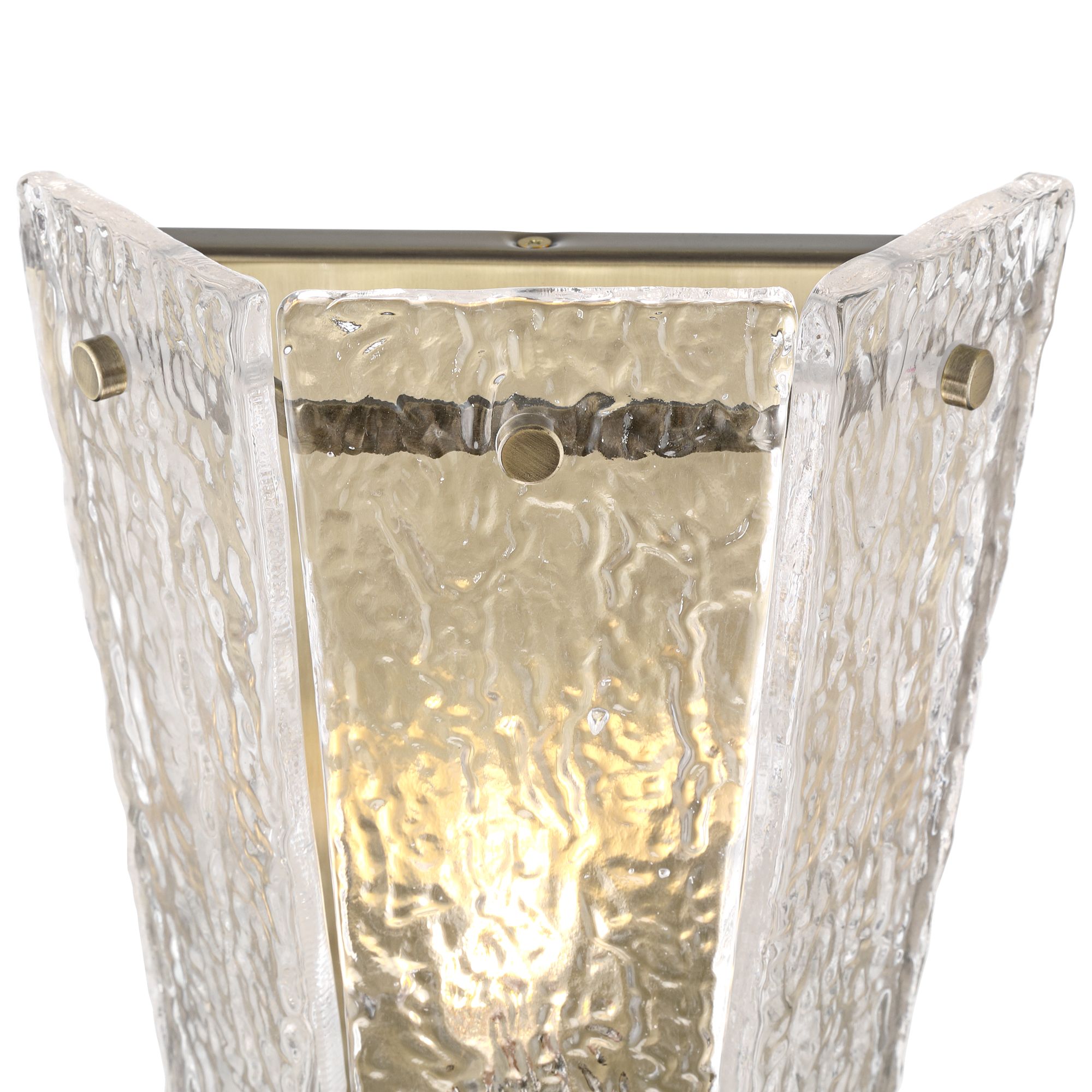 Thumbnail3 of Possini Euro Cleo 14" High Antique Brass and Clear Glass Wall Sconce more views