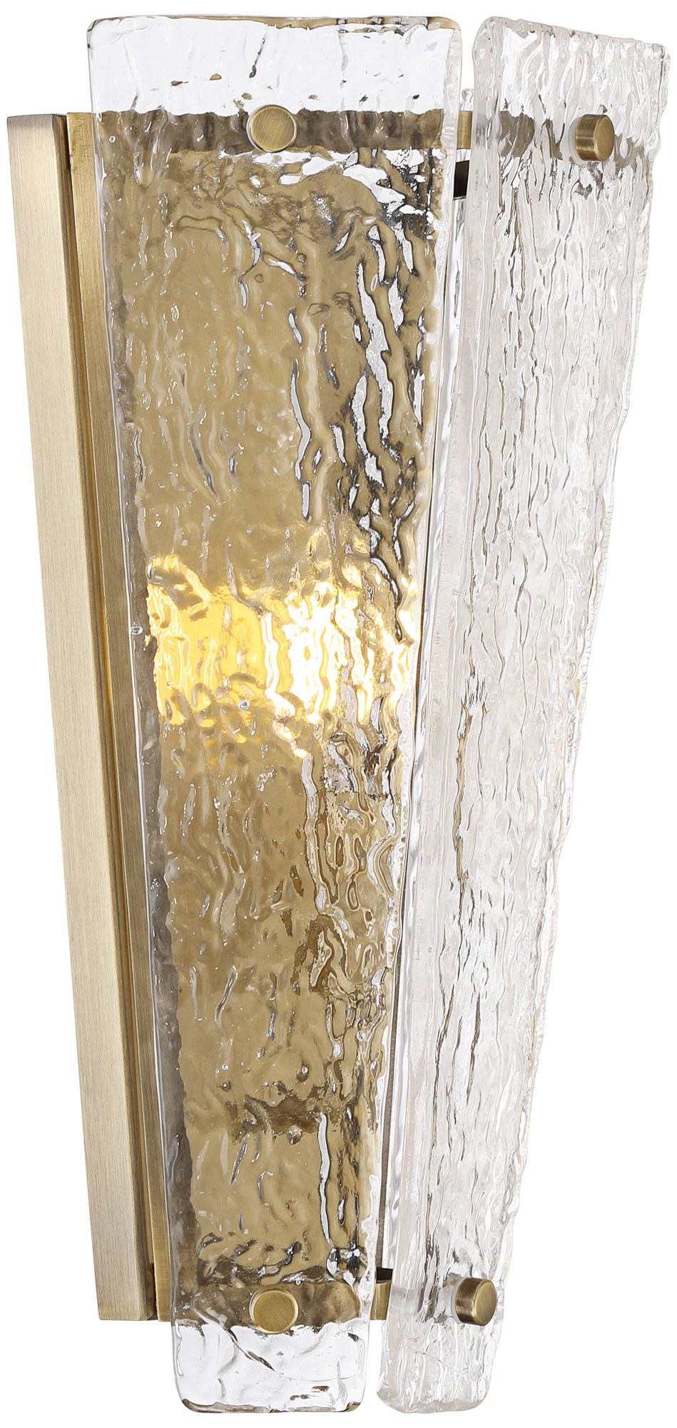 Possini Euro Cleo 14" High Antique Brass and Clear Glass Wall Sconce