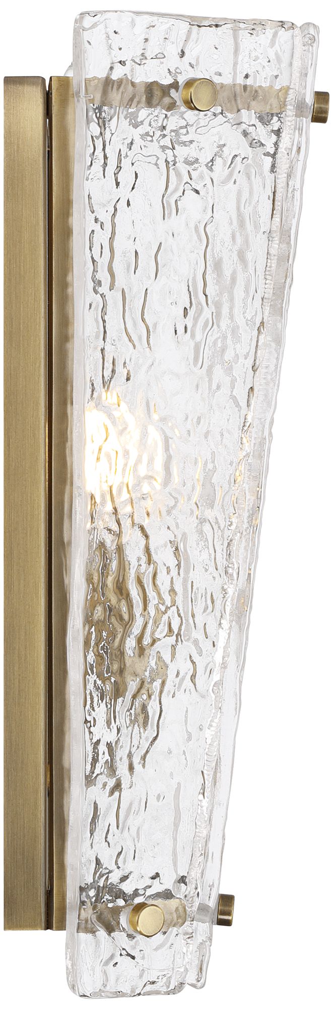 Possini Euro Cleo 14" High Antique Brass and Clear Glass Wall Sconce