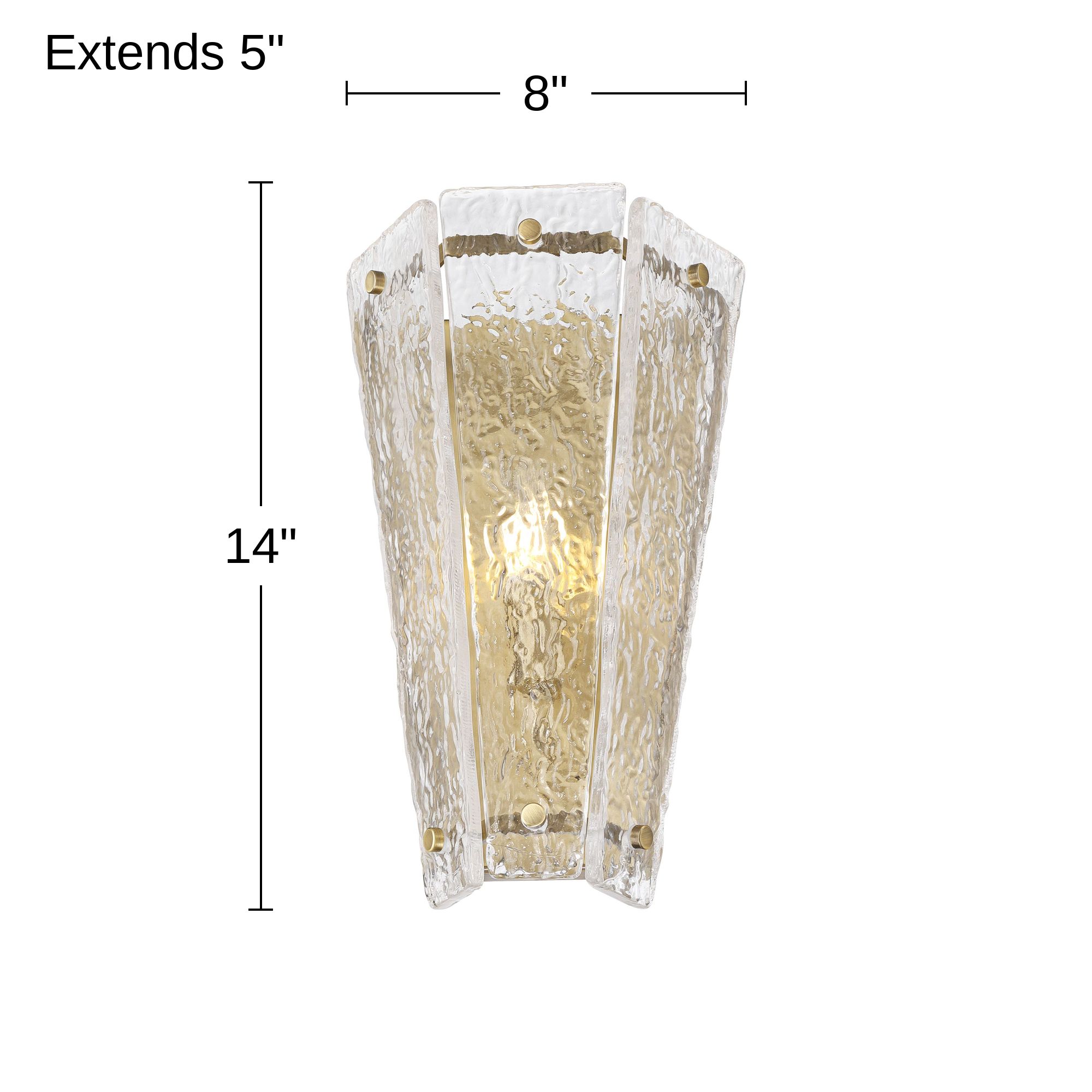 Possini Euro Cleo 14" High Antique Brass and Clear Glass Wall Sconce