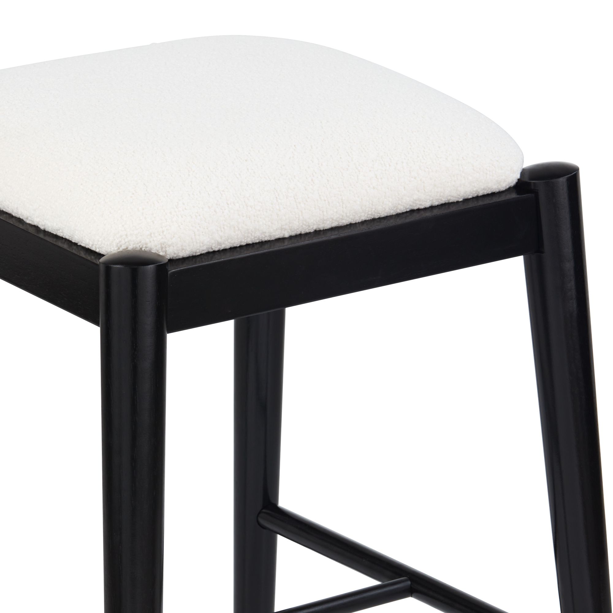 Image 3 Possini Euro Cleo 25 1/2" High Black and White Backless Counter Stool more views