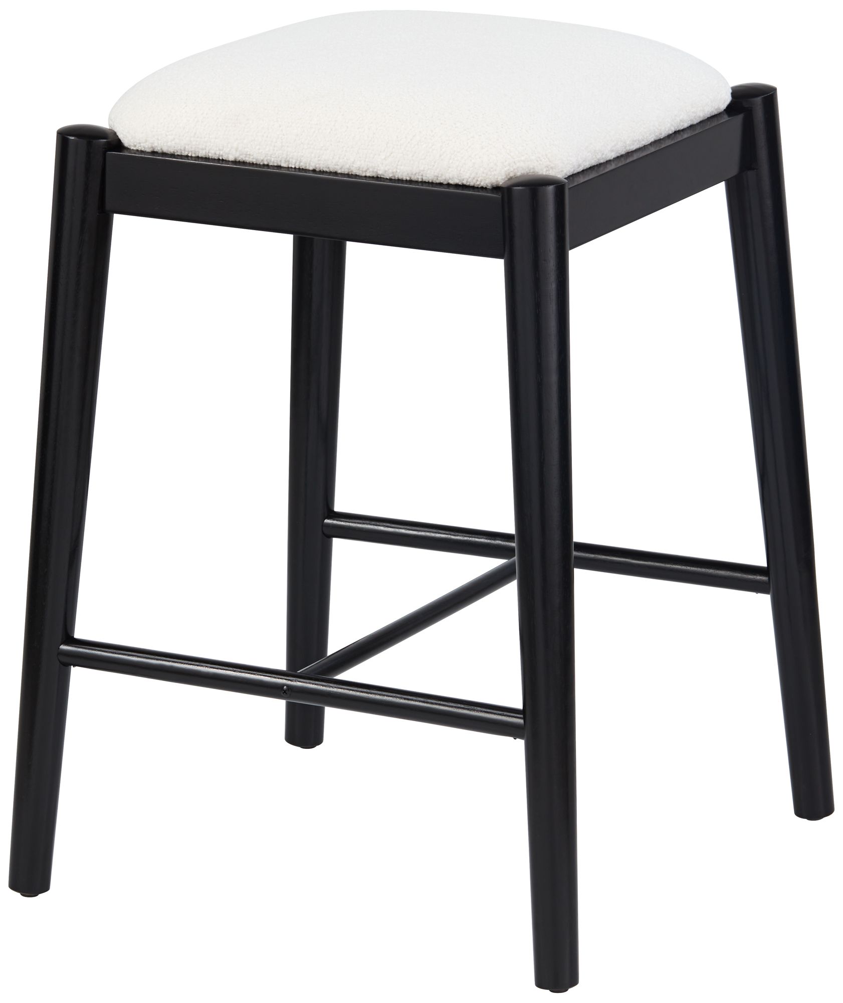 Image 6 Possini Euro Cleo 25 1/2" High Black and White Backless Counter Stool more views