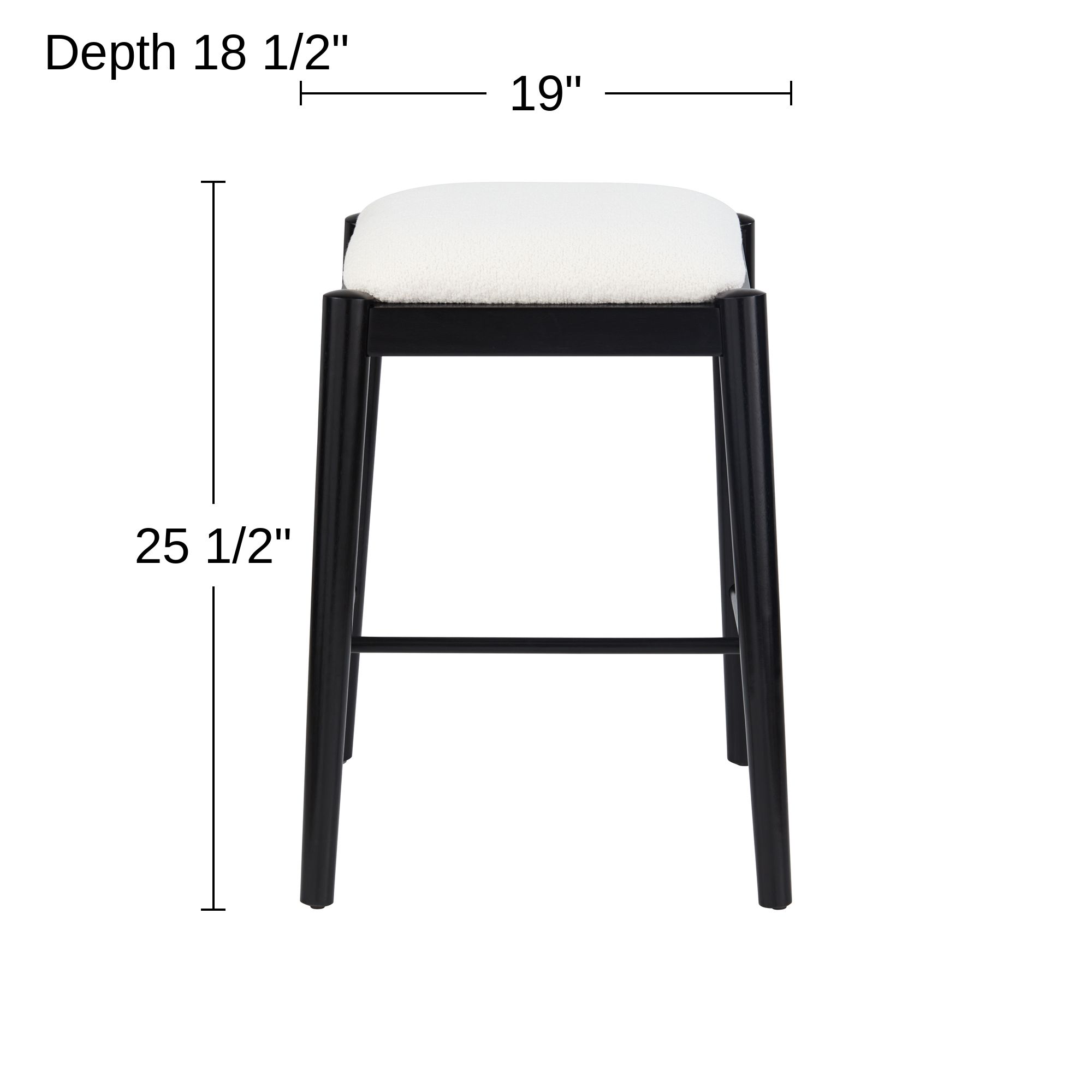 Possini Euro Cleo 25 1/2"H Black White Backless Counter Stool Set of 2