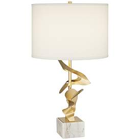 Image2 of Possini Euro Cleo 28 3/8" Marble Gold Abstract Sculpture Table Lamp