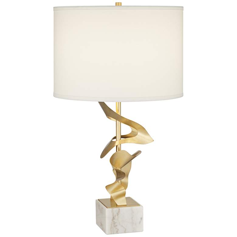 Image 2 Possini Euro Cleo 28 3/8" Marble Gold Abstract Sculpture Table Lamp