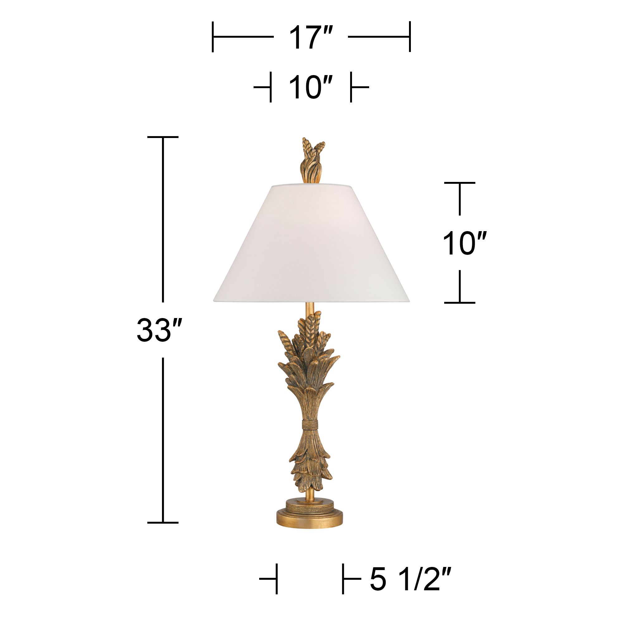 Possini Euro Cleo 33" High Faux Gold Leaf Finish Table Lamp