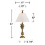 Possini Euro Cleo 33" High Faux Gold Leaf Finish Table Lamp