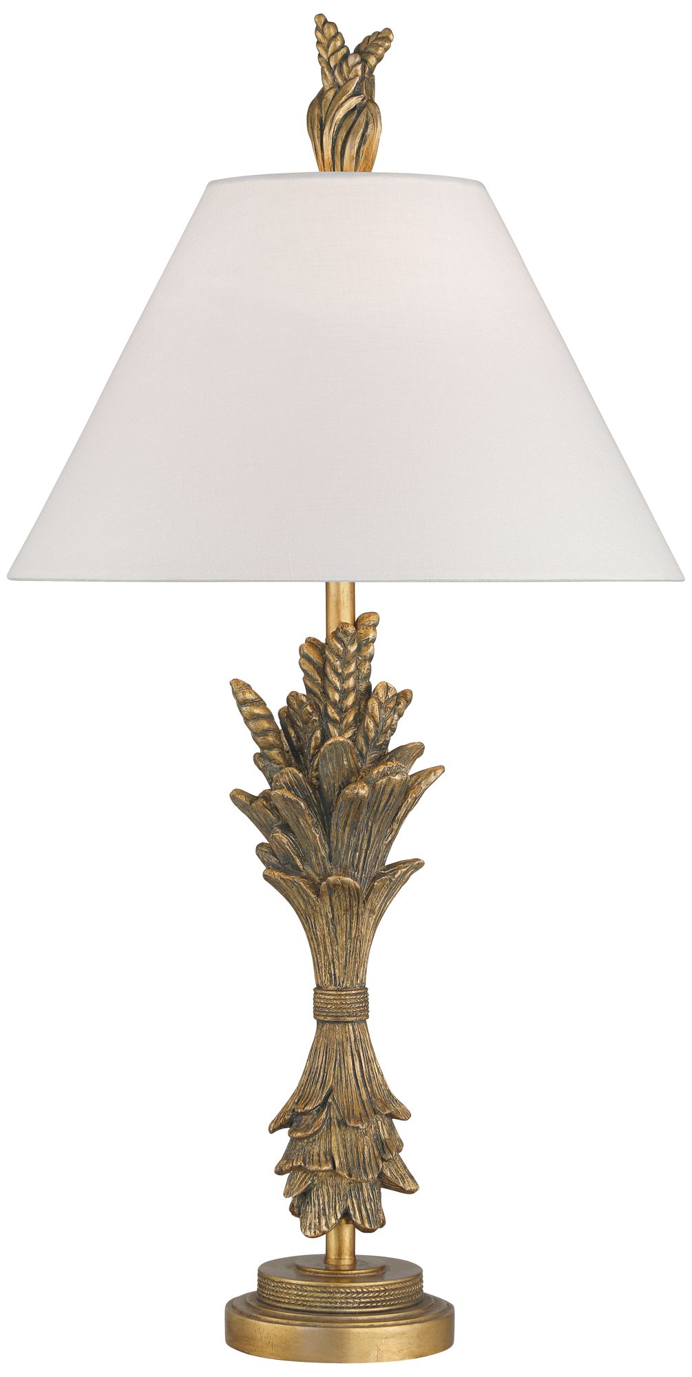 Image 2 Possini Euro Cleopatra 33" High Faux Gold Leaf Finish Table Lamp