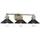 Possini Euro Clive 27"W Brass and Black 3-Light Bath Light