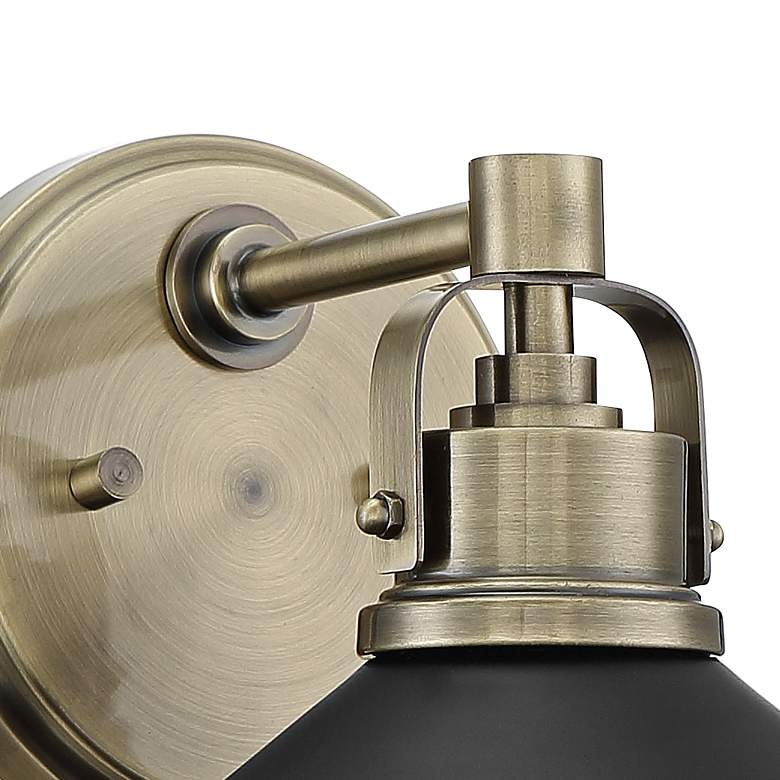Image 2 Possini Euro Clive 6 3/4" High Brass and Black Industrial Wall Sconce more views