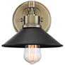 Possini Euro Clive 6 3/4" High Brass and Black Industrial Wall Sconce