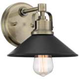 Possini Euro Clive 6 3/4&quot; High Brass and Black Wall Sconce