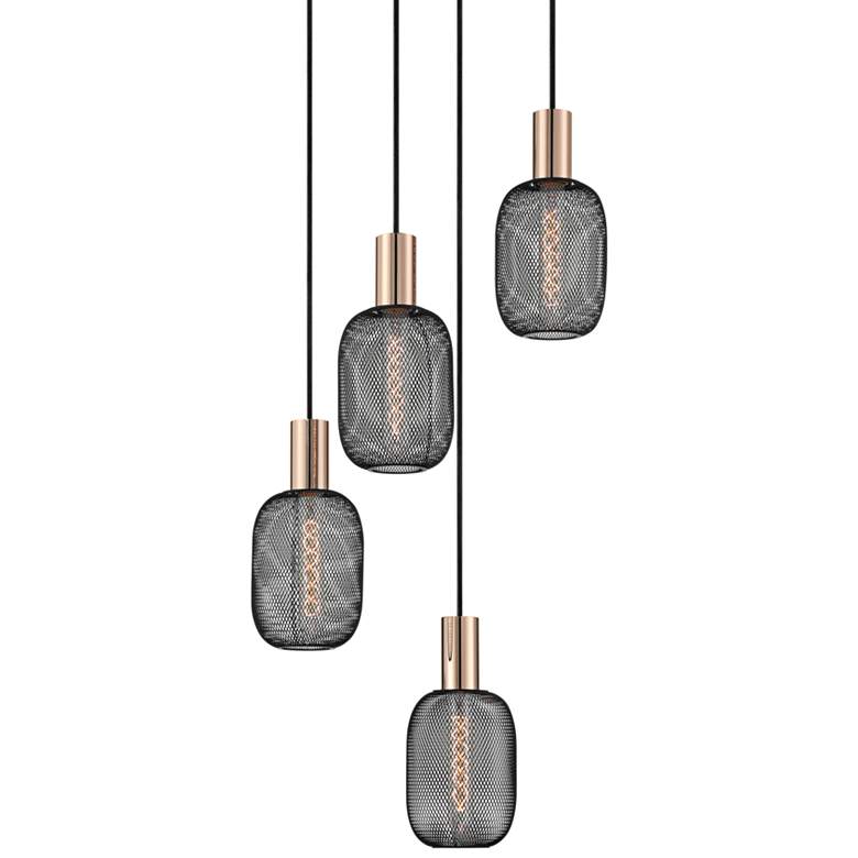 Image 2 Possini Euro Coburn 16 1/2" Wide Modern Black Mesh Multi-Light Pendant