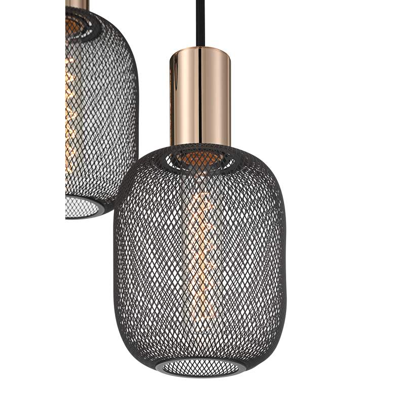 Image 3 Possini Euro Coburn 16 1/2" Wide Modern Black Mesh Multi-Light Pendant more views