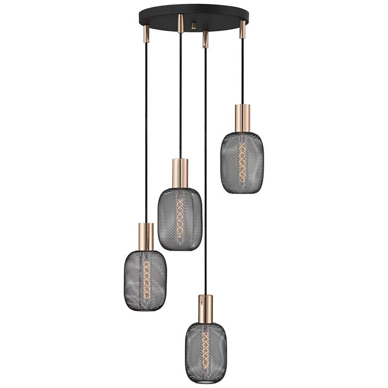 Image 5 Possini Euro Coburn 16 1/2" Wide Modern Black Mesh Multi-Light Pendant more views