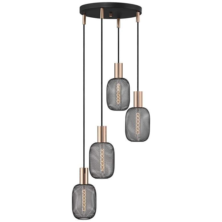 Image 6 Possini Euro Coburn 16 1/2" Wide Modern Black Mesh Multi-Light Pendant more views