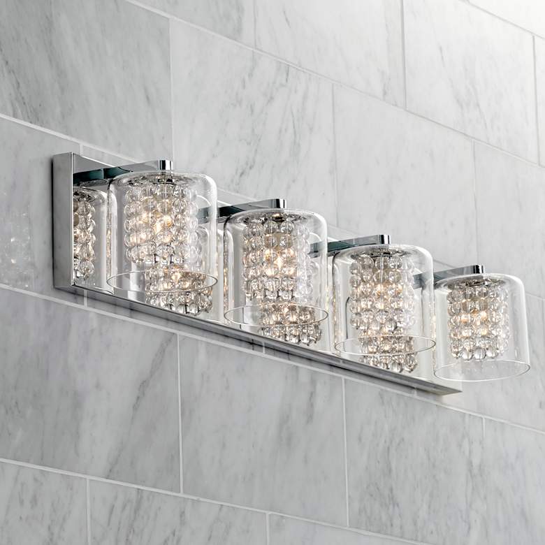 Image 1 Possini Euro Coco 28 1/2 inch Wide Chrome 4-Light Bath Light