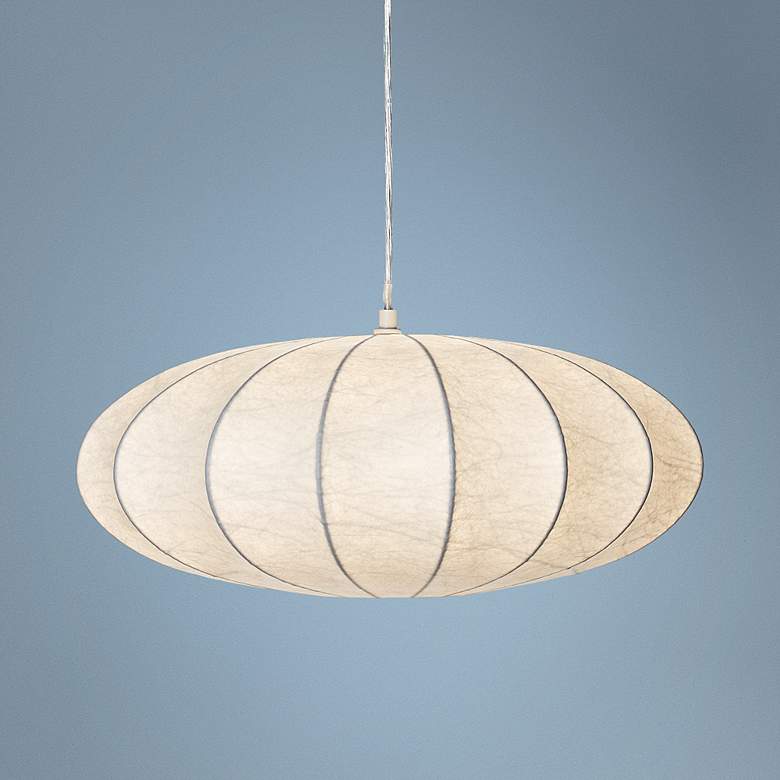 Image 1 Possini Euro Cocoon 19 inch Wide Matte White Pendant Light