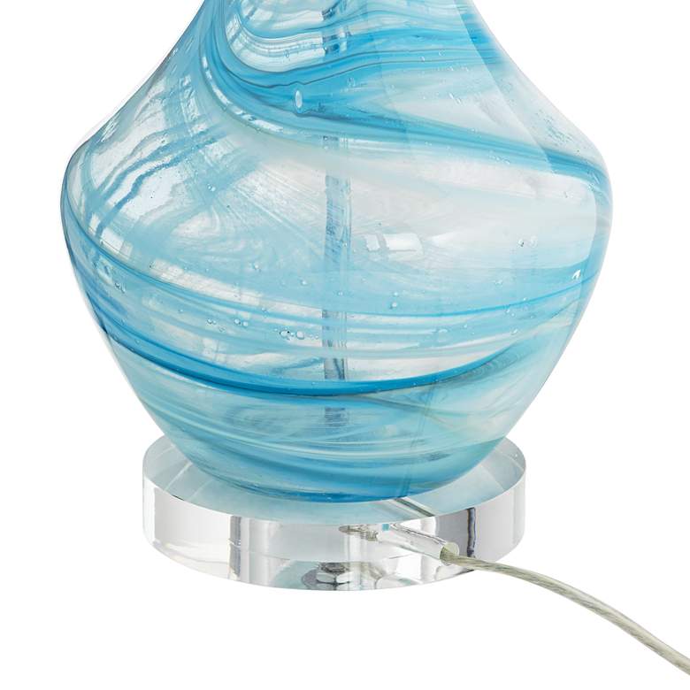 Image 4 Possini Euro Codie 28 1/2" Modern Blue Art Glass Gourd Table Lamp more views