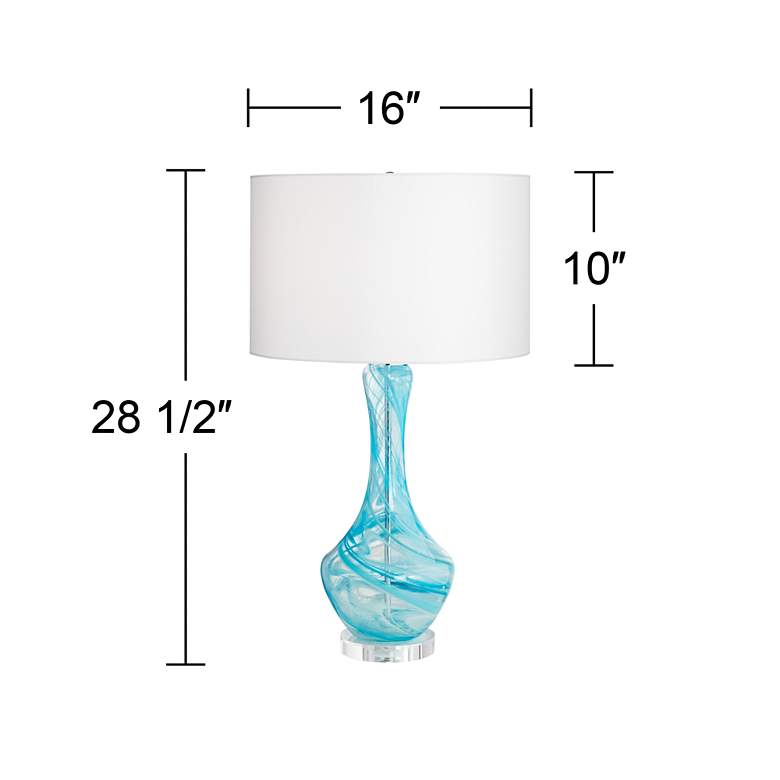 Image 5 Possini Euro Codie 28 1/2" Modern Blue Art Glass Gourd Table Lamp more views