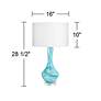 Possini Euro Codie 28 1/2" Modern Blue Art Glass Gourd Table Lamp