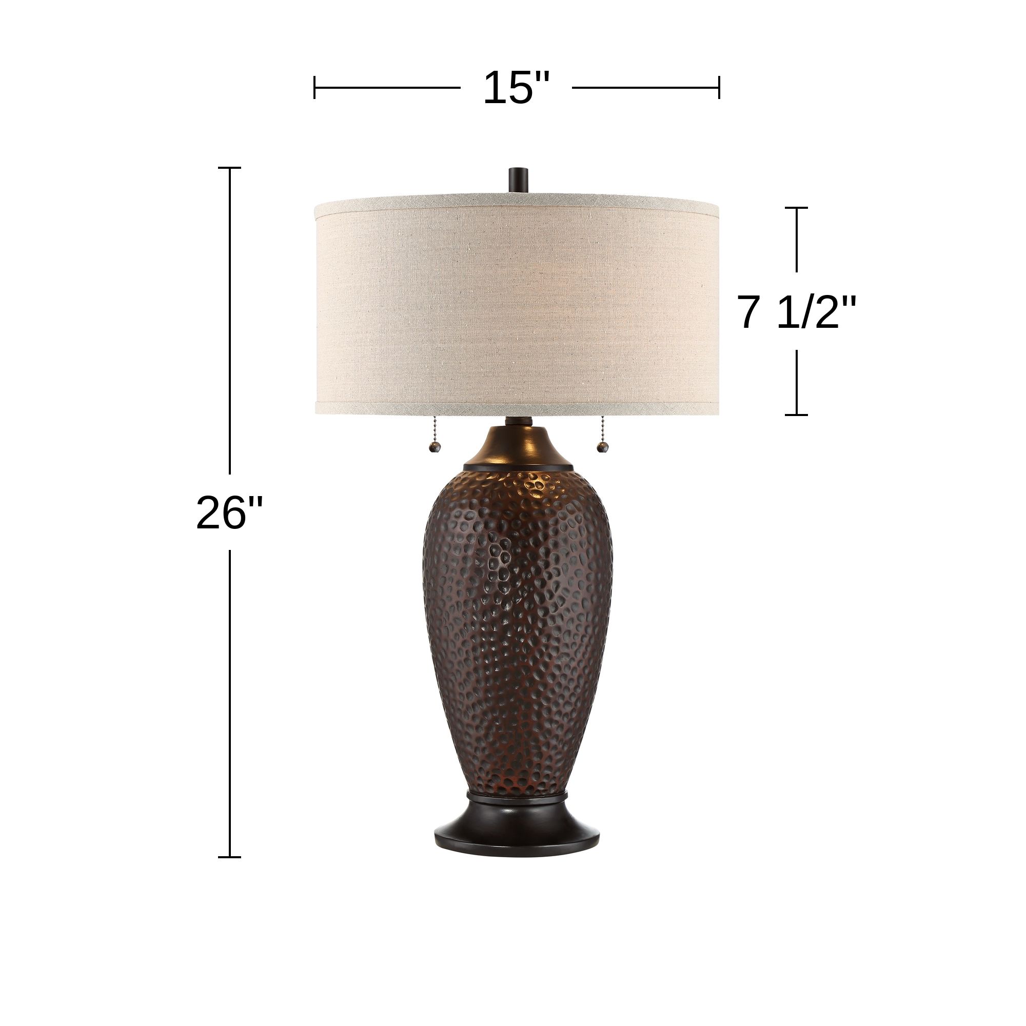 Watch A Video About the Cody Hammered Oiled Bronze Table Lamp Set