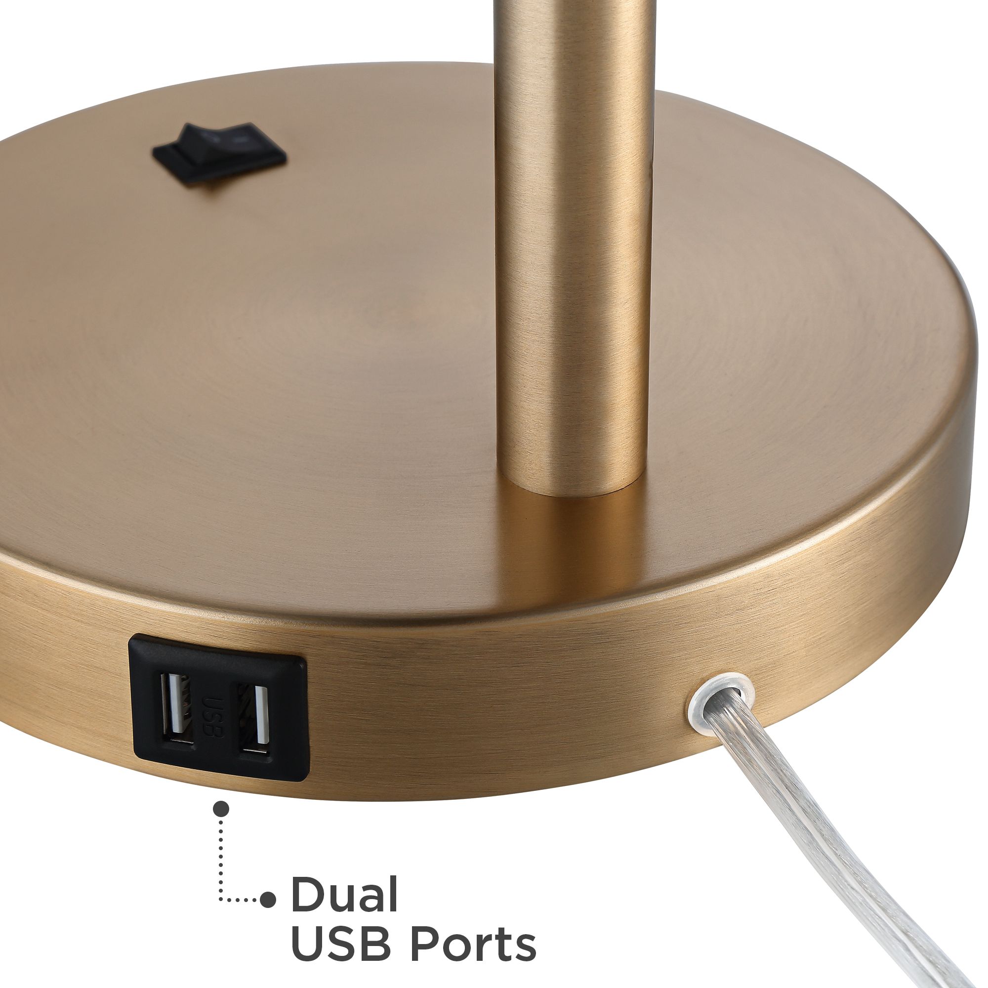 Image 5 Possini Euro Colborne 28" Black Gold Mid-Century Modern USB Desk Lamp more views