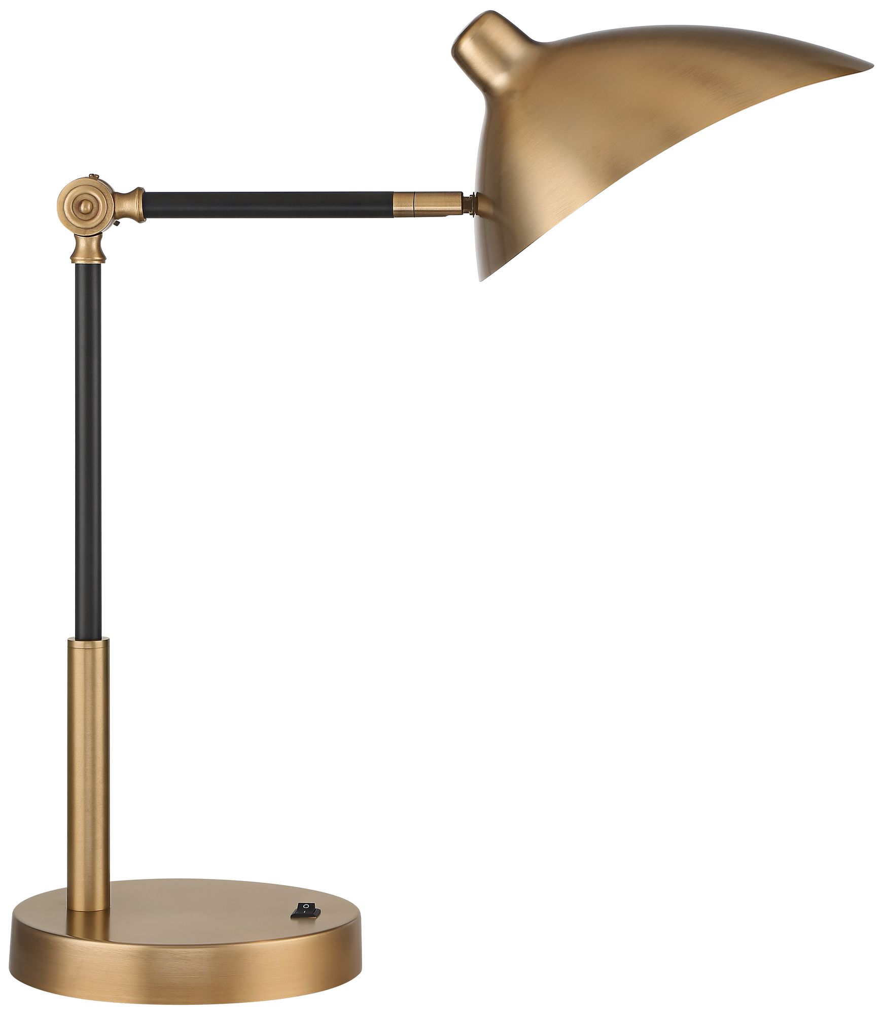Possini Euro Colborne 28" Black Gold Mid-Century Modern USB Desk Lamp