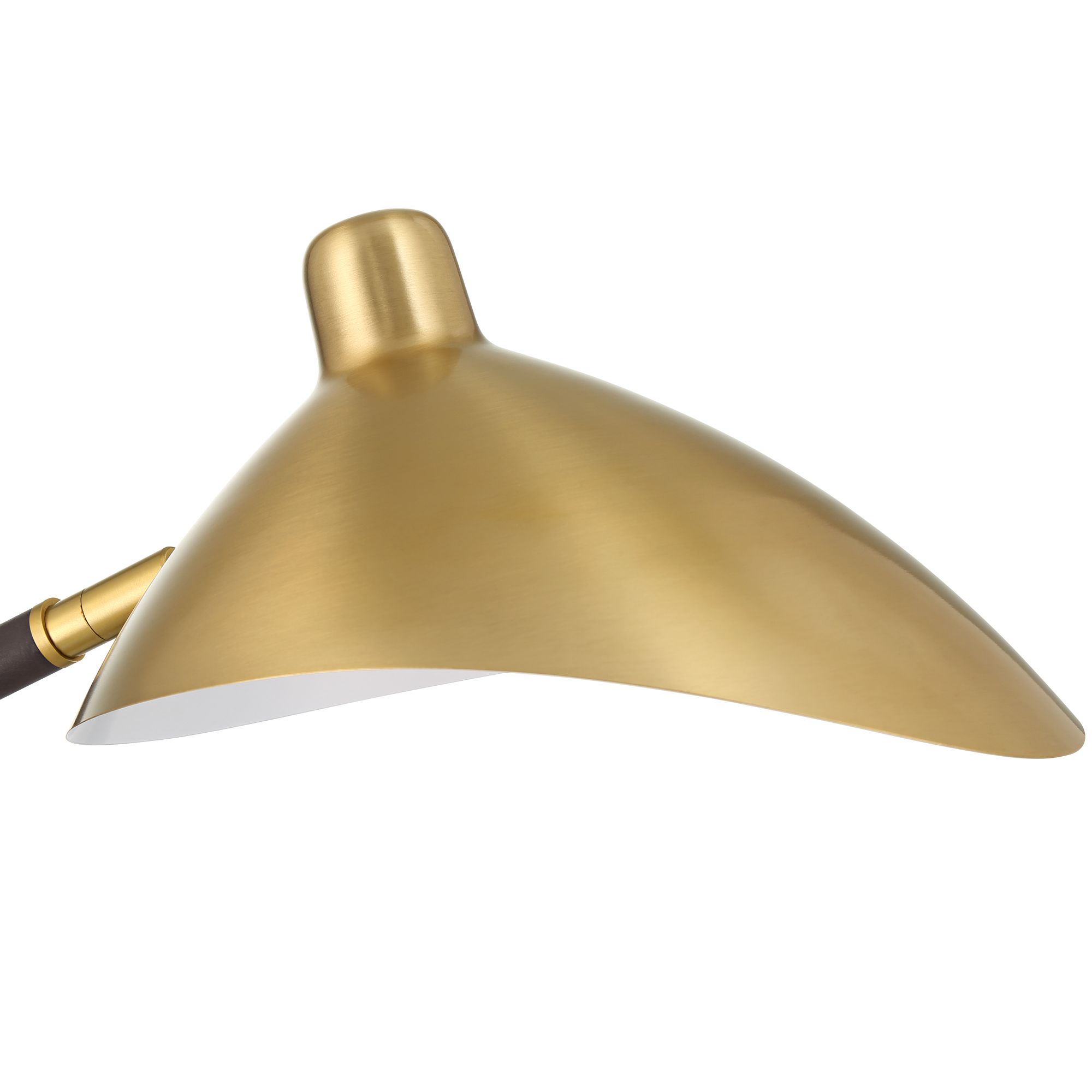 Possini Euro Colborne 28" Leather Wrap Brass Mid-Century Desk Lamp