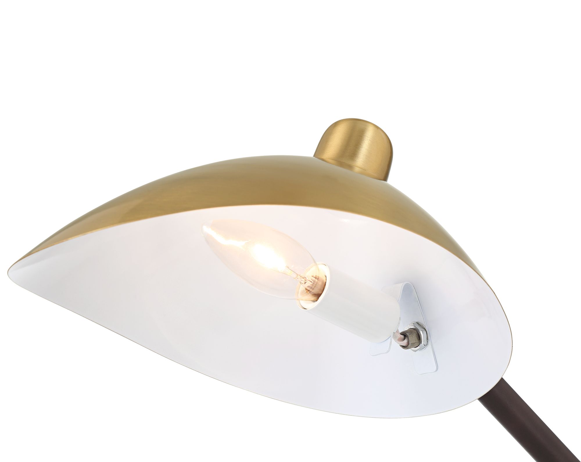 Possini Euro Colborne 28" Leather Wrap Brass Mid-Century Desk Lamp