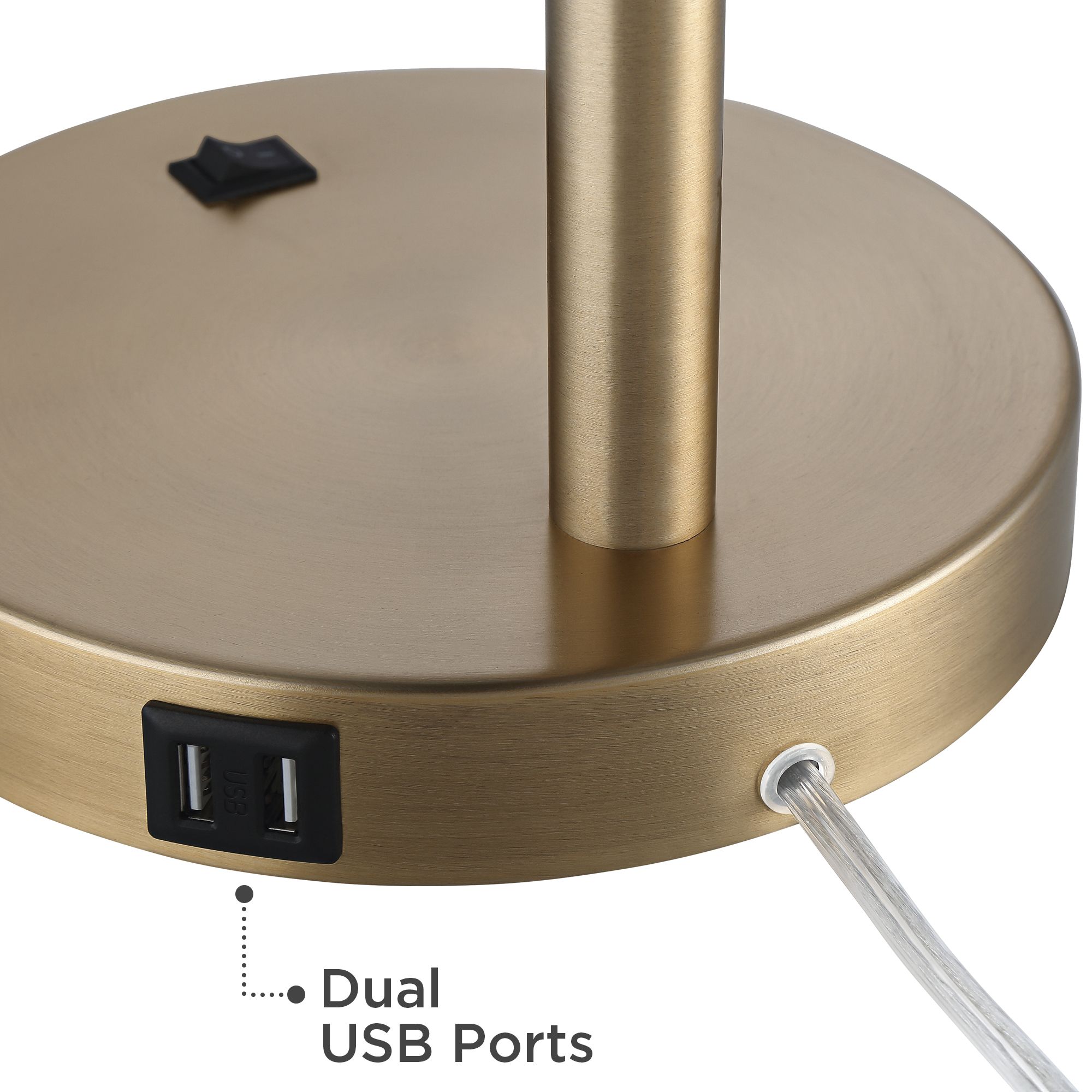 Image 5 Possini Euro Colborne Adjustable Gold Black LED USB Desk Lamps Set of 2 more views