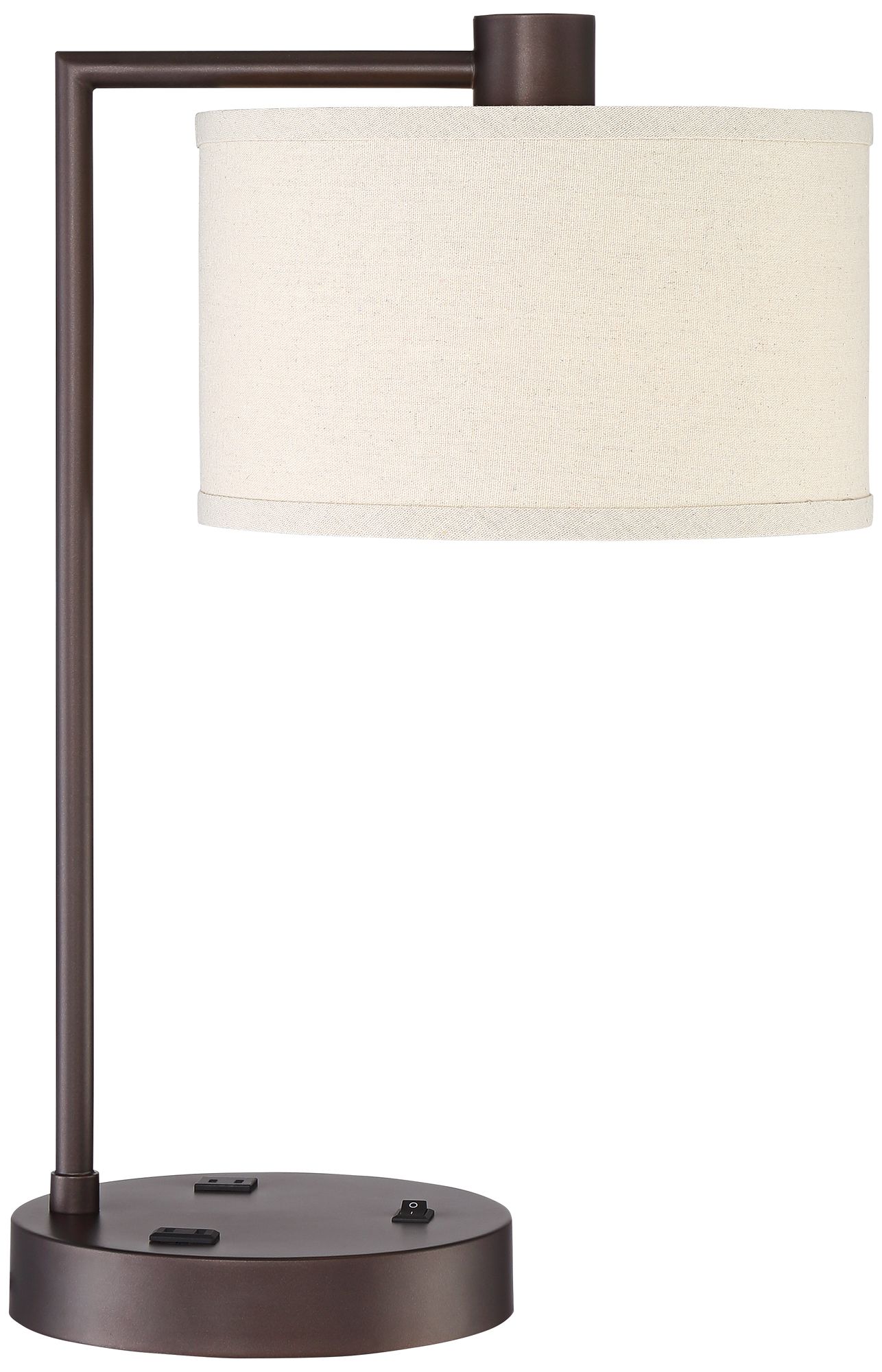 Image 2 Possini Euro Colby 21" High Bronze Desk Lamp with Outlet and USB Port