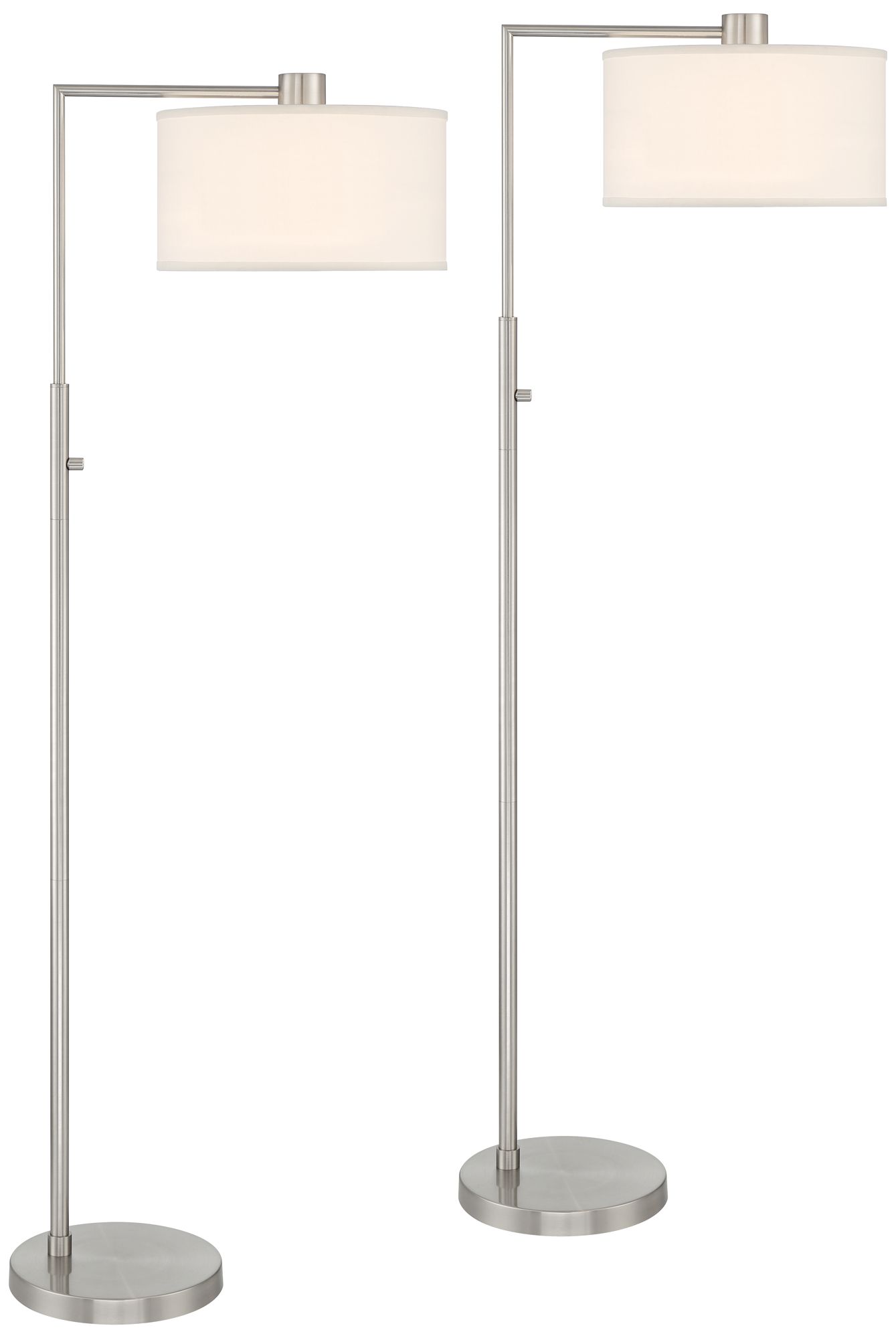 Image 2 Possini Euro Colby 61" Brushed Nickel Downbridge Floor Lamps Set of 2