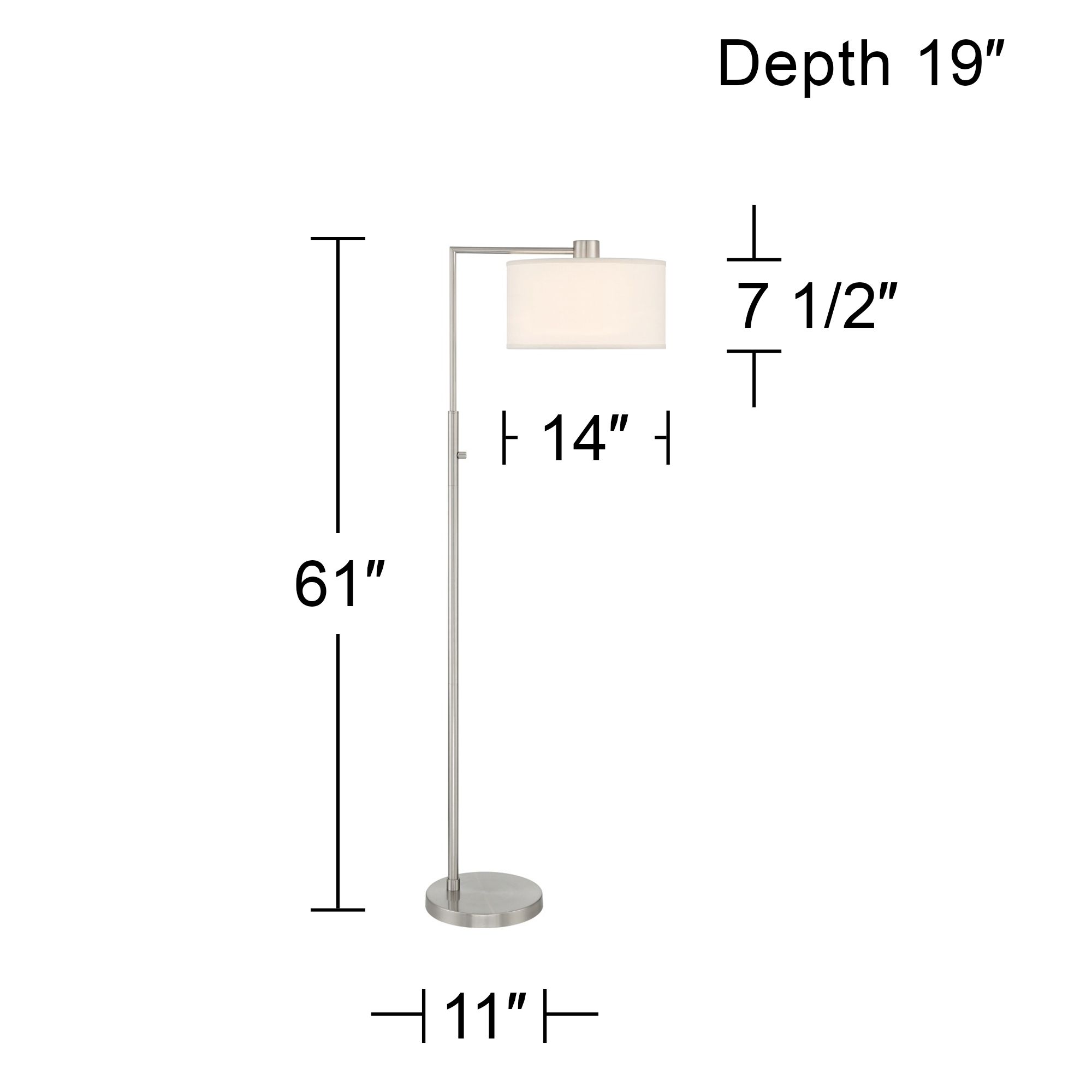 Possini Euro Colby 61" Brushed Nickel Downbridge Floor Lamps Set of 2