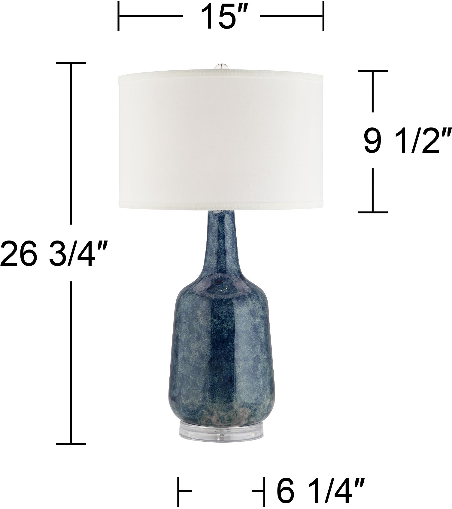 Possini Euro Collin 26 3/4" Blue Modern Coastal Ceramic Table Lamp