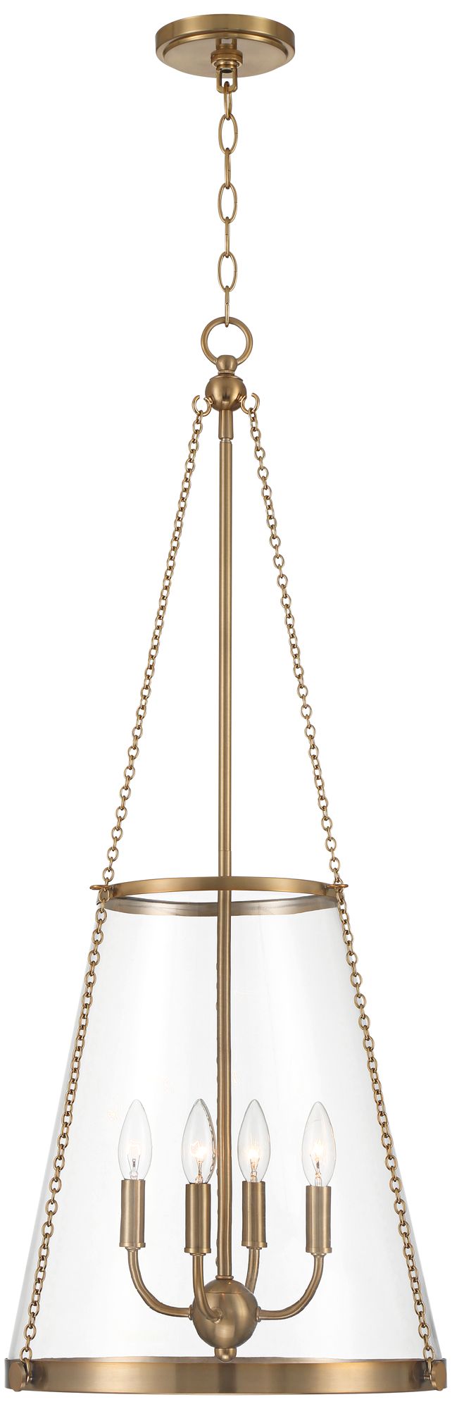 Possini Euro Colmar 15 3/4" Wide Soft Gold Glass 4-Light Chandelier