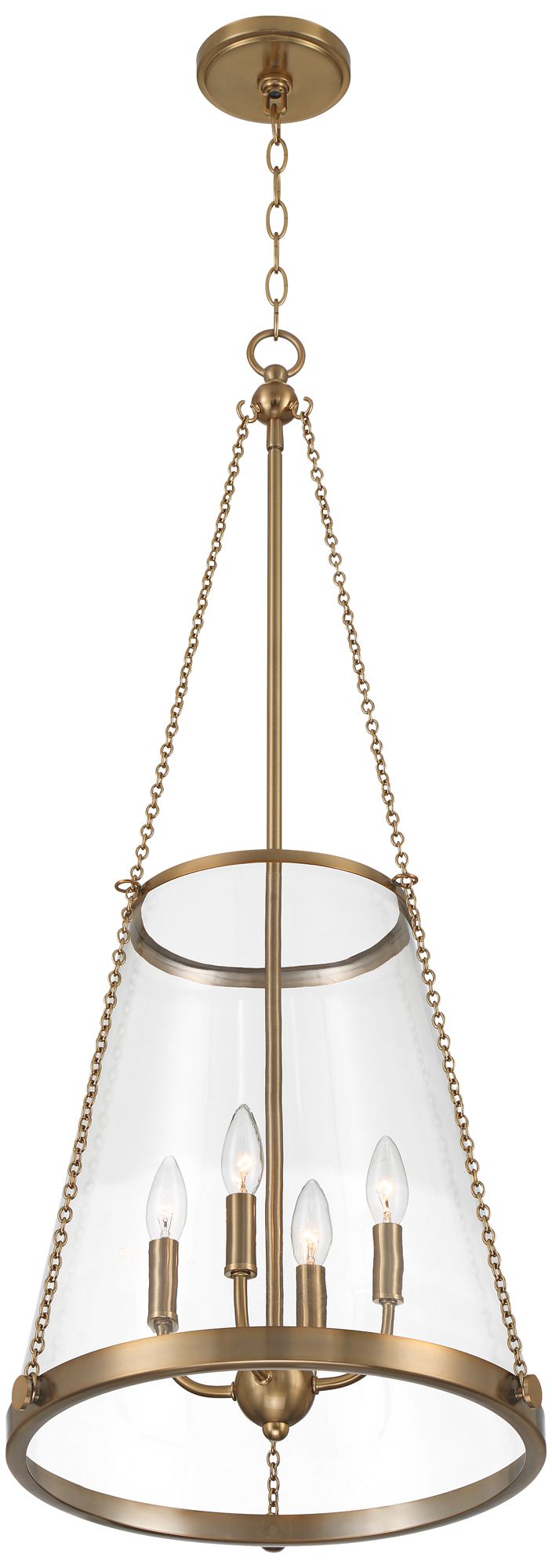 Possini Euro Colmar 15 3/4" Wide Soft Gold Glass 4-Light Chandelier