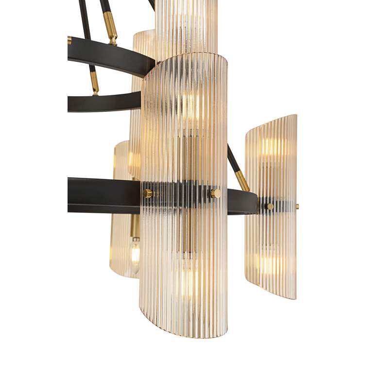 Image 3 Possini Euro Colonnade 35 1/4" Wide Black 24-Light 2-Tier Chandelier more views