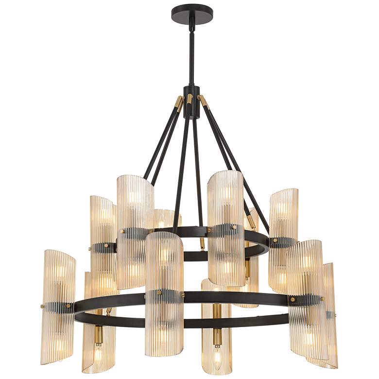 Image 7 Possini Euro Colonnade 35 1/4" Wide Black 24-Light 2-Tier Chandelier more views