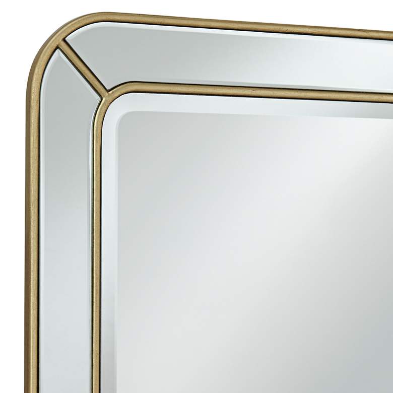Image 3 Possini Euro Colony 26 inch x 40 inch Shiny Gold Leaf Wall Mirror more views