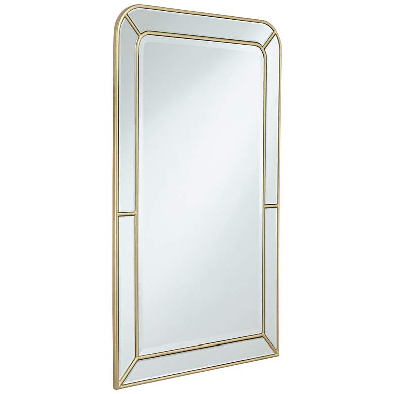 Image 5 Possini Euro Colony 26 inch x 40 inch Shiny Gold Leaf Wall Mirror more views