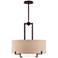 Possini Euro Concentric 25" Wide Bronze and Burlamp Modern Pendant