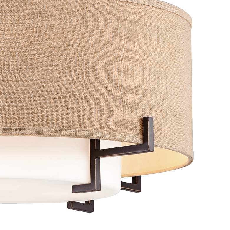 Image 4 Possini Euro Concentric 25" Wide Bronze and Burlamp Modern Pendant more views