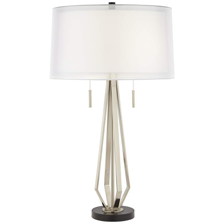 Image 1 Possini Euro Conner Double Shade Modern Pull Chain Table Lamp