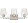 Possini Euro Conni 22"W Nickel and Glass 3-Light Bath Light