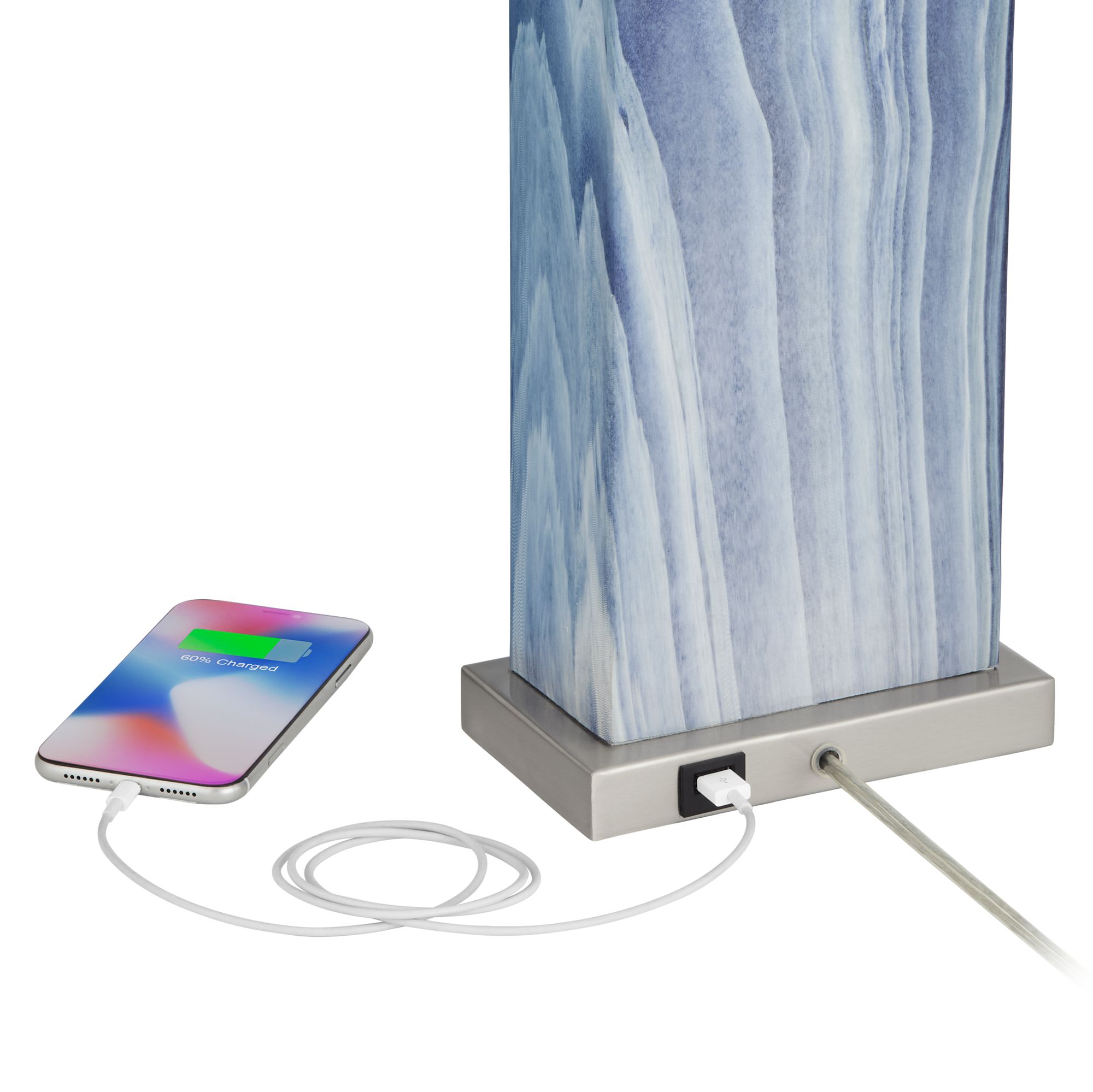 Image 5 Possini Euro Connie 25" Rippled Blue USB Table Lamps Set of 2 more views