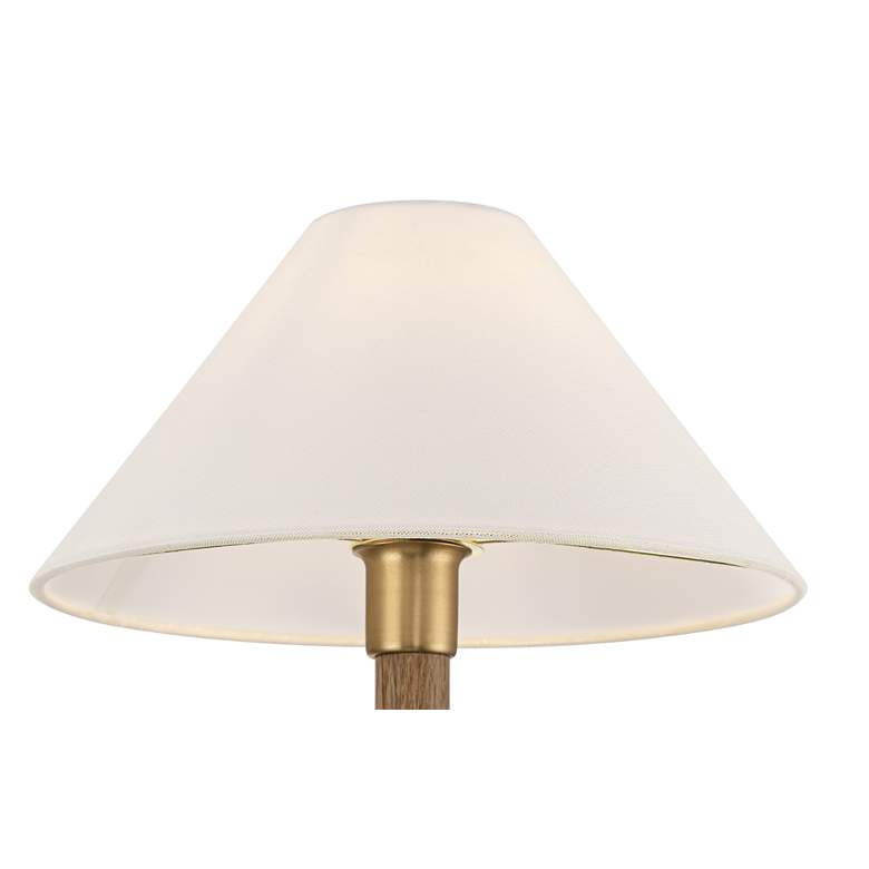 Image 2 Possini Euro Conrad 11" High Brushed Champagne and Wood Wall Sconce more views