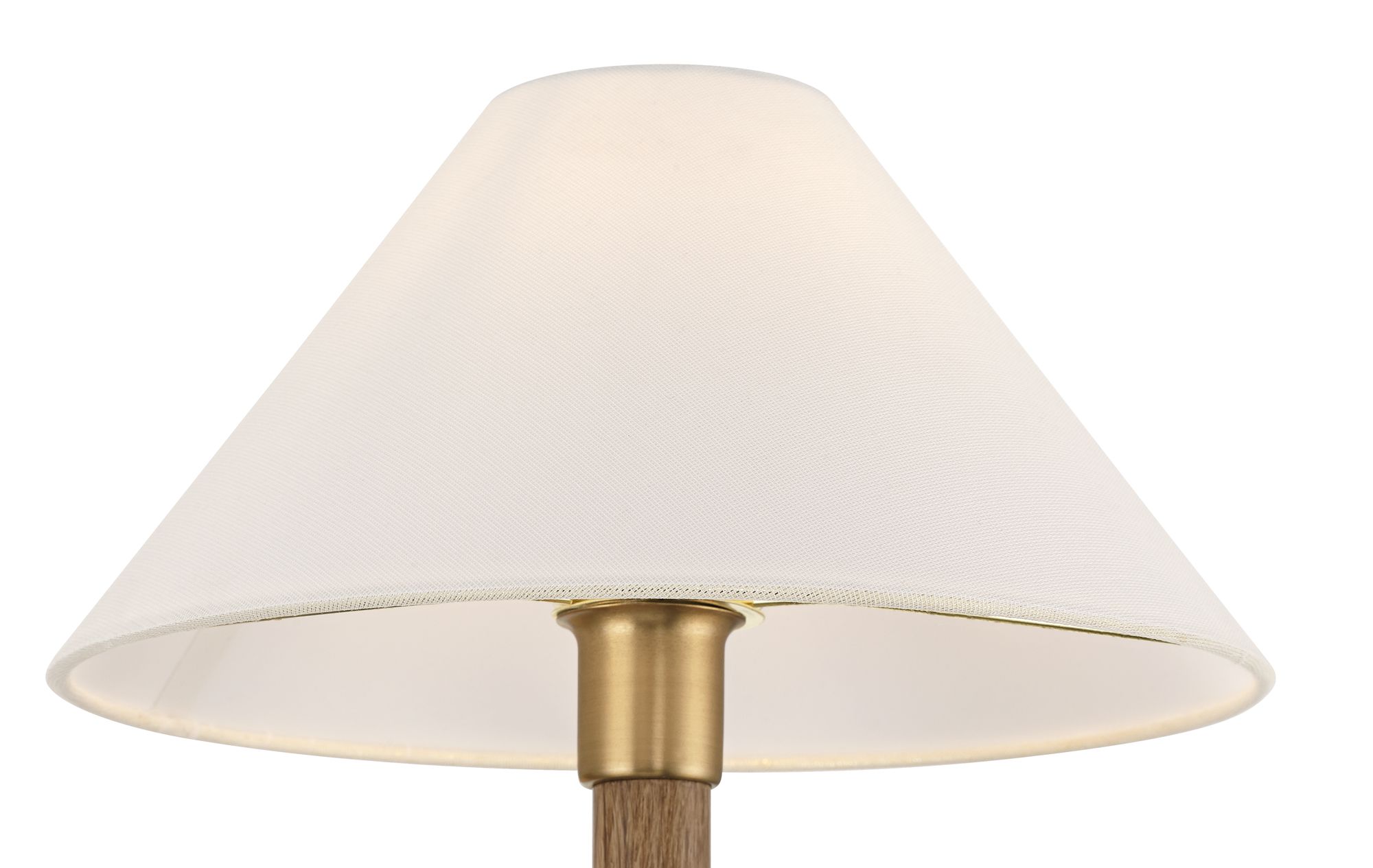 Thumbnail3 of Possini Euro Conrad 11"H Brushed Champagne and Faux Wood Wall Sconce more views