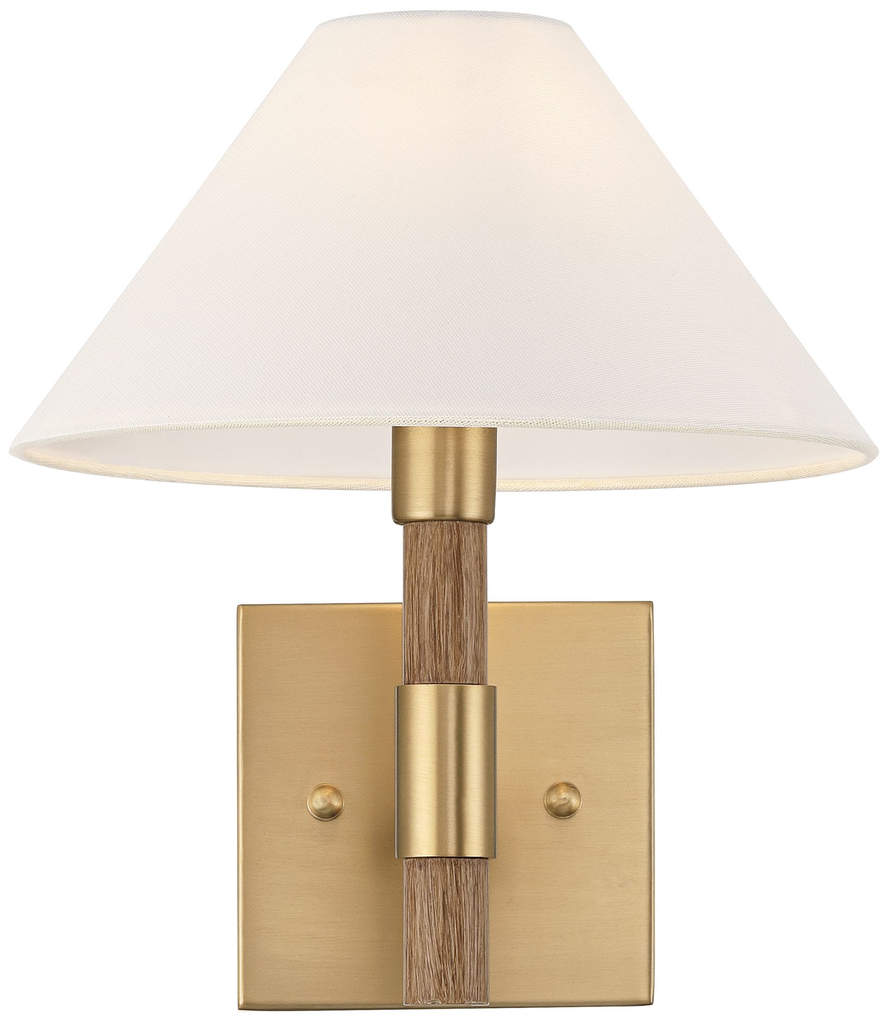 Possini Euro Conrad 11"H Brushed Champagne and Faux Wood Wall Sconce