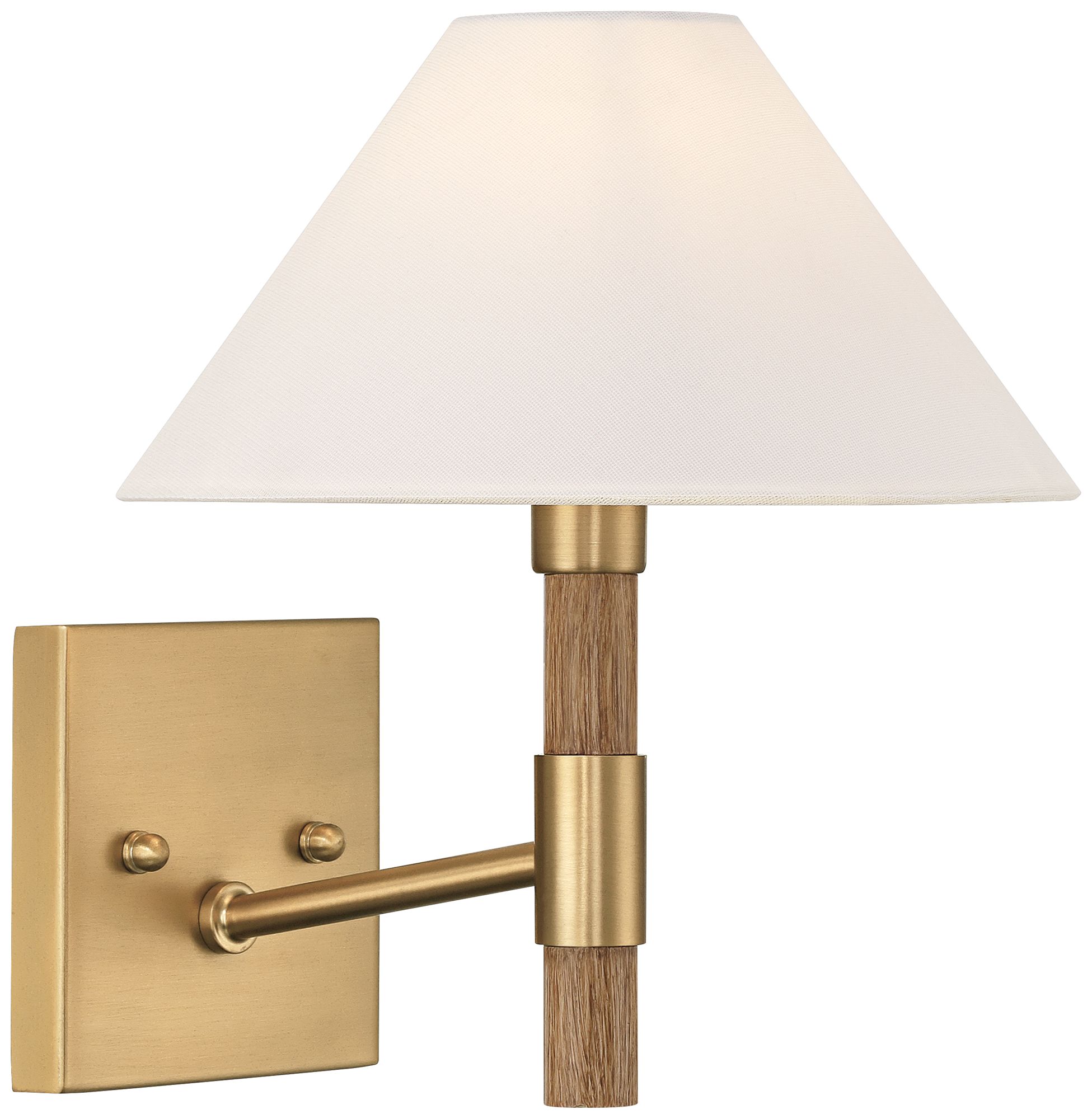 Possini Euro Conrad 11"H Brushed Champagne and Faux Wood Wall Sconce